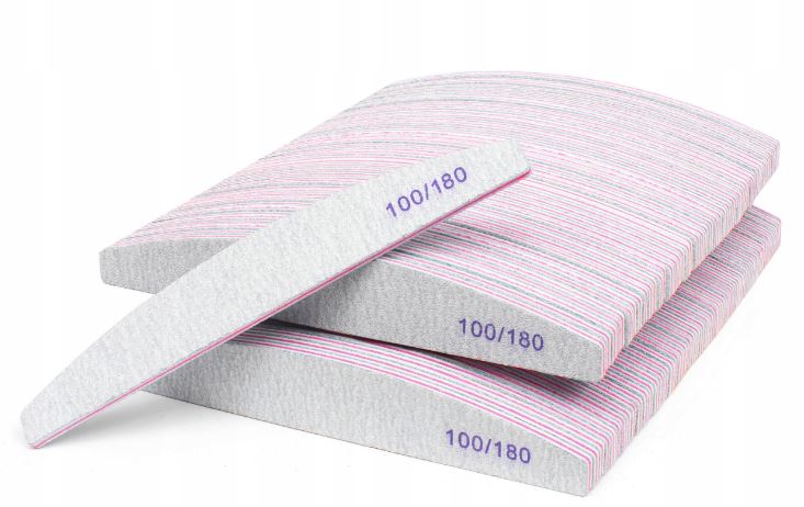 100 x Pilnik do Paznokci Łódka Zebra 100/180