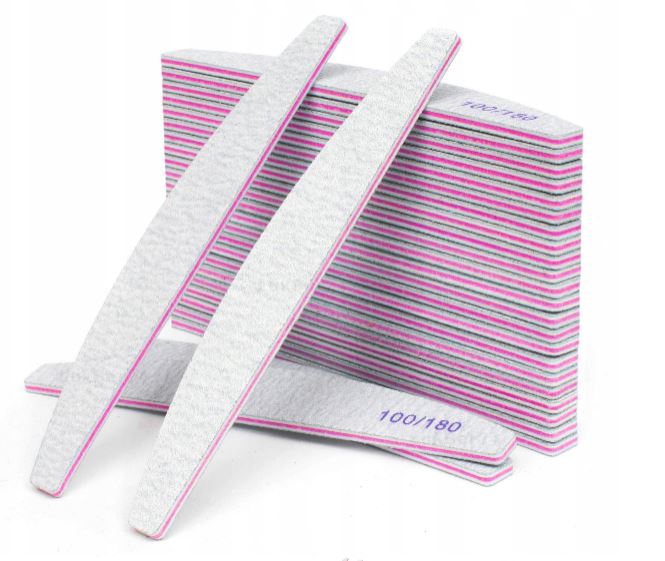 100 x Pilnik do Paznokci Łódka Zebra 100/180 - obrazek 4