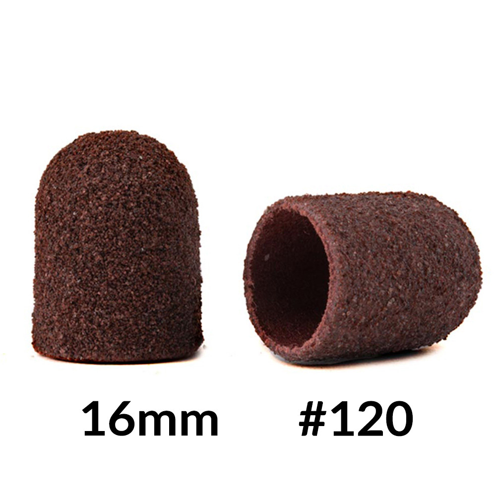 Kapturki do pedicure 16 mm gradacja 120 10 szt AlleMed Brązowy Brown - obrazek 2