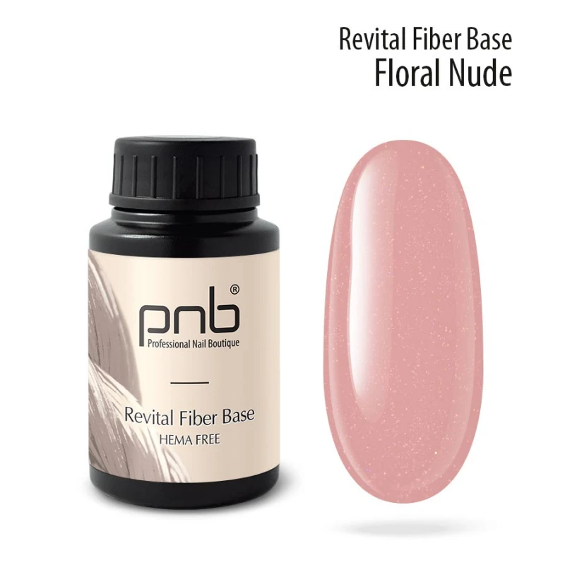 Baza hybrydowa z włóknami nylonowymi UV/LED Revital Fiber Base PNB, Floral Nude, HEMA FREE, 30 ml |