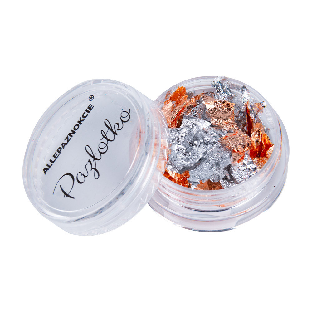 Pazłotko dwustronne Flame ultracienka folia chrom w płatkach do zdobień słoiczek 3 ml Nr 3