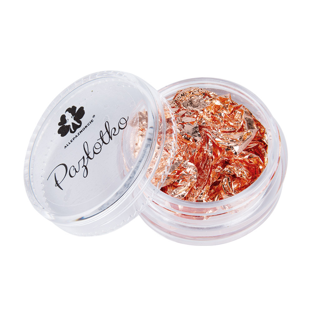 Pazłotko dwustronne Flame ultracienka folia do zdobień w płacie miedź 16x16 cm słoiczek 7 ml Nr 3