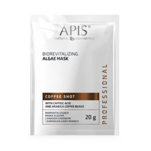 COFFEE SHOT Apis Biorewitalizująca maska algowa z kwasem kawowym i ziarenkami kawy Arabica / 20 g