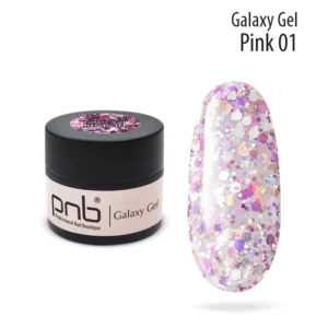 Farba do zdobienia UV/LED Galaxy Gel PNB, 01, Pink, 5 ml