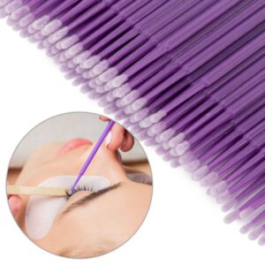 Profesjonalne aplikatory  do rzęs bezwłókienkowe  fioletowe 100szt