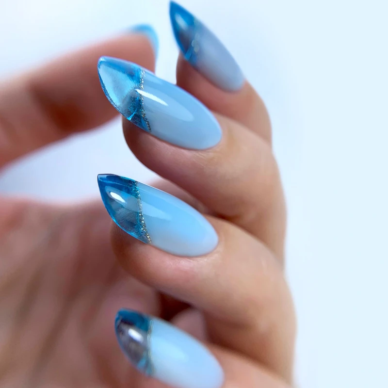 Żel do paznokci UV/LED Strong Iron Gel Сrystal Blue PNB 014, 8 ml - obrazek 3