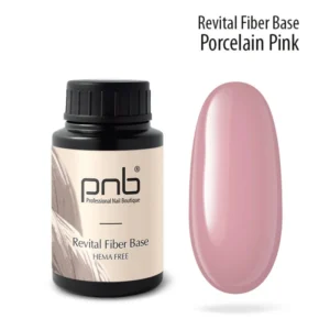 Baza hybrydowa z włóknami nylonowymi UV/LED Revital Fiber Base PNB, Porcelain Pink, HEMA FREE, 30 ml