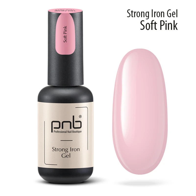 009,Żel do paznokci UV/LED Strong Iron Gel Soft Pink PNB, 8 ml