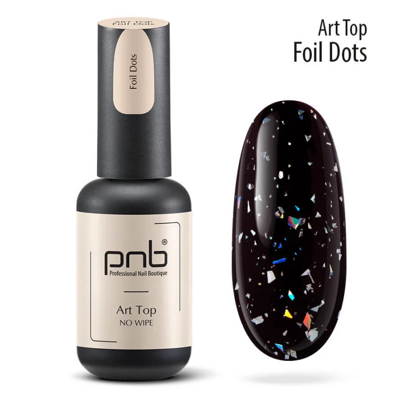 Top hybrydowy Art Top PNB, Foil Dots, No Wipe, 8 ml