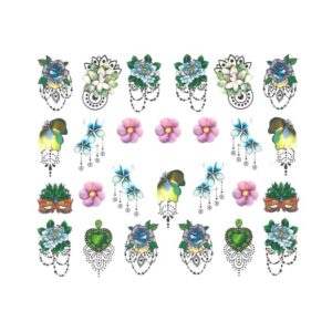 Naklejki wodne do paznokci kwiaty BN-1179