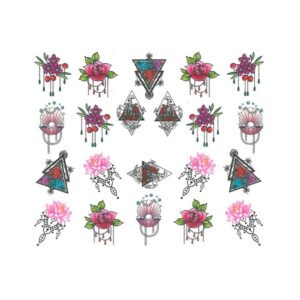 Naklejki wodne do paznokci wzory ornamenty BN-1183